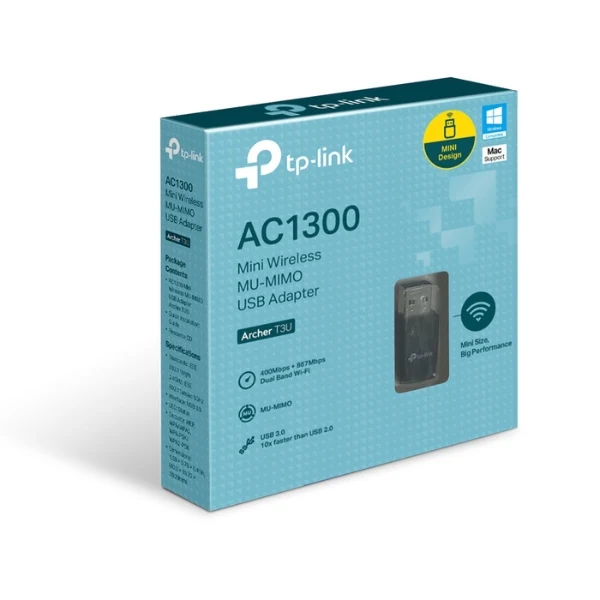 Adaptador USB TP-Link Archer T3U Mini AC1300 Wi-Fi Dual Band USB 3.0 MU-MIMO - Image 2