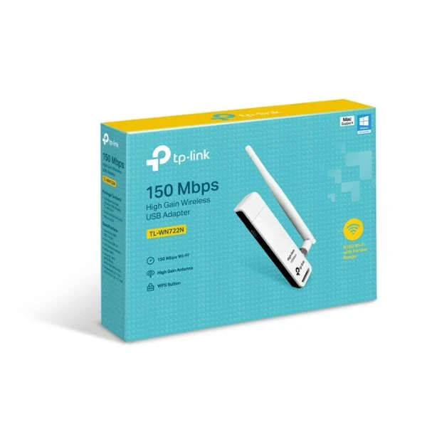Adaptador USB Inalámbrico tp link TL-WN722N de Alta Sensibilidad a 150 Mbps - Image 4