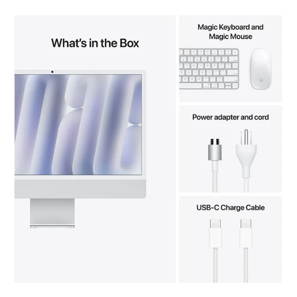 iMac Apple 24" M4 (Late 2024) - Chip M4 10 Núcleos - 24GB Memoria Unificada - 512GB SSD - Pantalla 4.5K Retina - Plata - MCR24LL/A - Image 7
