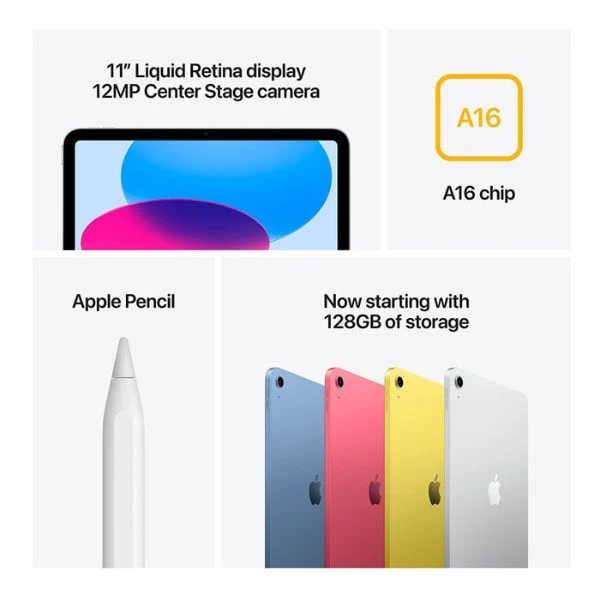 Tablet Apple iPad 11" - A16 - Wi-Fi - 128GB - (2025) - Yellow - MD4D4LL/A - Image 4