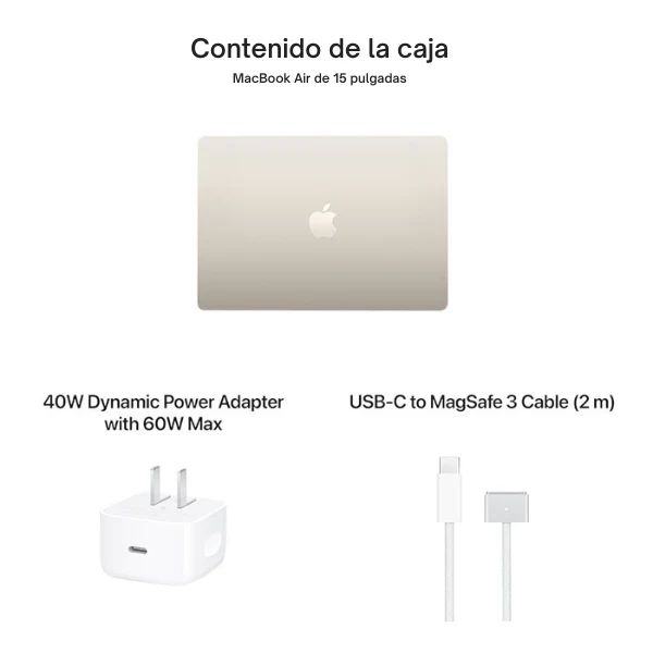 Laptop Apple MacBook Air 15 MDVF4LL/A Pantalla 15.3" Liquid Retina IPS - M5 - 24GB Memoria - 1TB SSD - 10-Core GPU - Starlight - Image 7