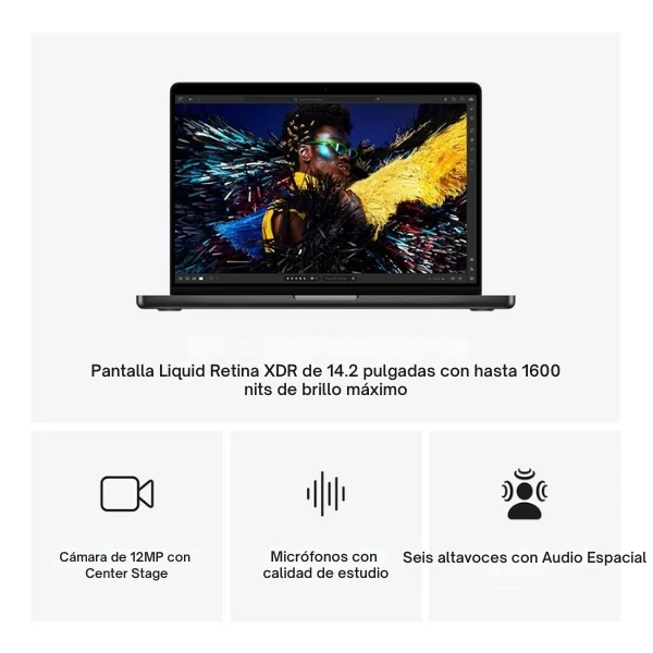 Laptop Apple MacBook Pro 14 MW2U3LL/A Pantalla 14.2" - M4 - 16GB Memoria - 512GB SSD - 10-Core GPU - Space Black" - Image 6