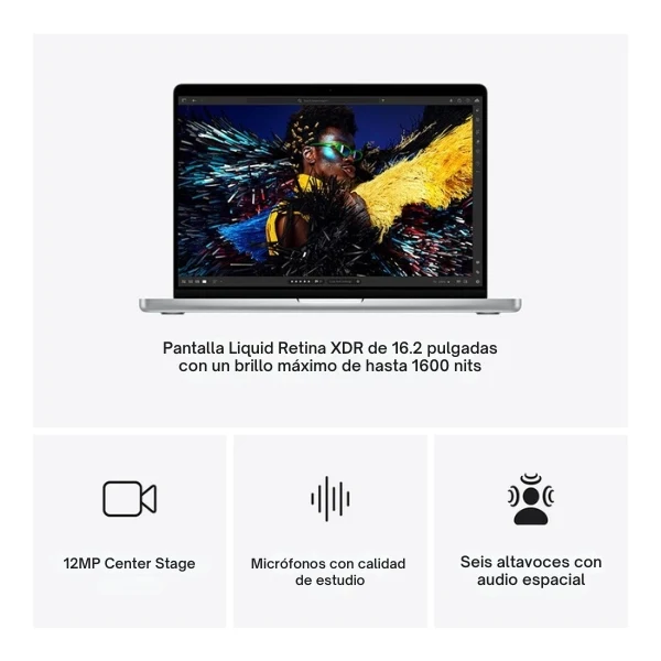 Laptop Apple MacBook Pro 16 Z1FT000CV Pantalla 16.2" - M4 Pro - 24GB Memoria - 1TB SSD - 20-Core GPU - Space Black" - Image 4
