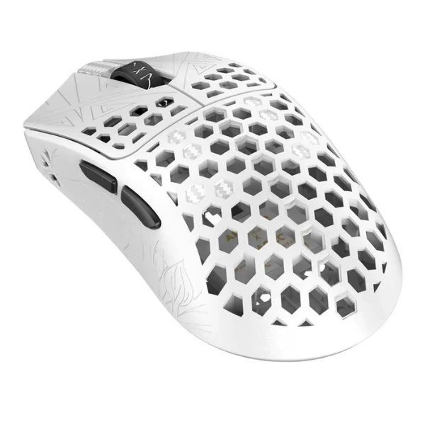 Mouse gaming inalámbrico TENKO Akitsu Medium Carbon Fiber 8K White 30000 DPI con sensor Pixart 3950 - AR-25-AKITSUM-W - Blanco - Image 2