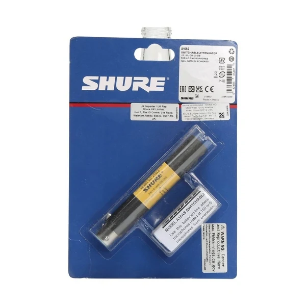 Atenuador conmutable Shure A15AS 15/20/25 dB, pasa phantom power - Image 2
