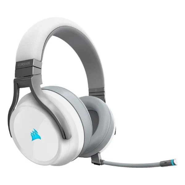Audifono Inalambrico Corsair Virtuoso RGB - Sonido envolvente 7.1 de alta fidelidad - espuma viscoelástica Color Blanco