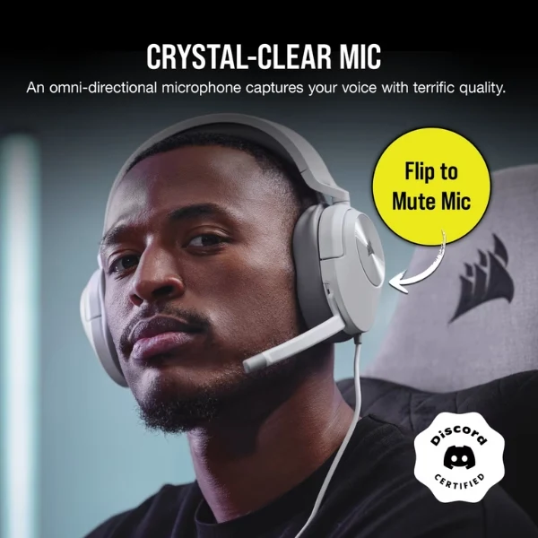 Audífonos Gaming Corsair HS35 SURROUND v2 - Multiplataforma - Dolby 7.1 - Con Micrófono- Color blanco - Image 4