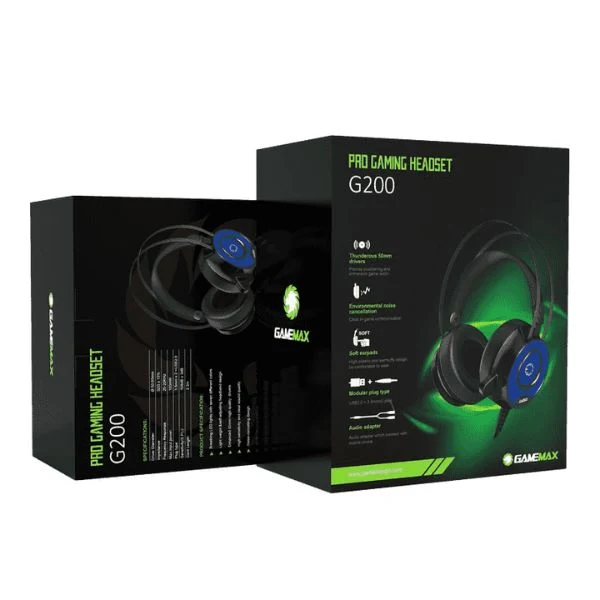 Audífonos Gaming GameMax G200 Pro - 50mm - LED 7 Colores - 3.5mm - USB - Cancelación de Ruido - Negro - Image 8