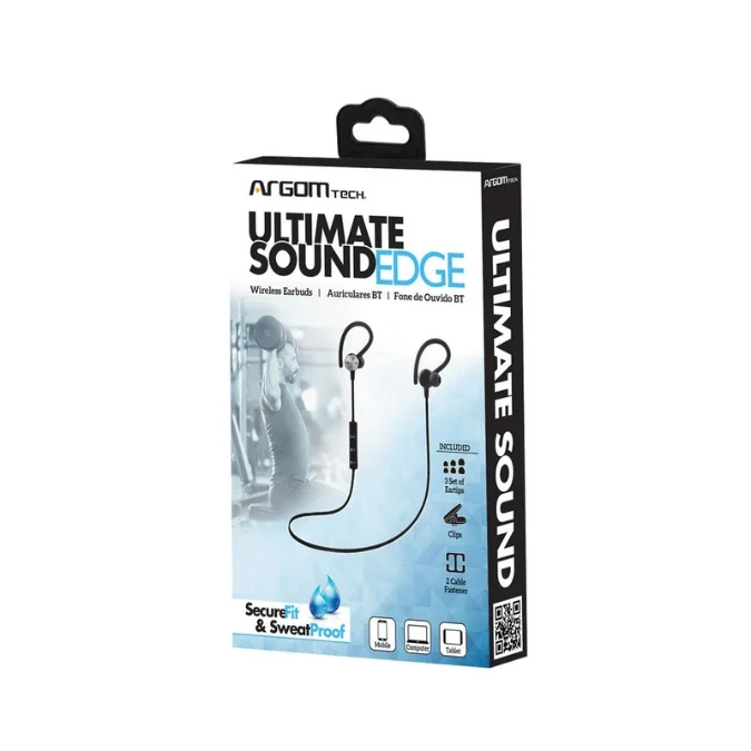 Audífonos Bluetooth Argom Ultimate Sound Edge ARG-HS-2050BK Wireless con Micrófono y Control Integrado Negro - Image 2