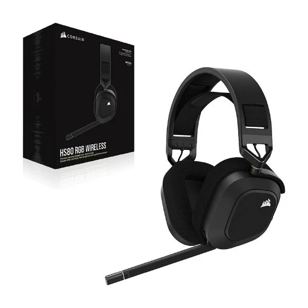 Audifonos Corsair inalámbricos HS80 RGB para juegos, Dolby Atmos, micrófono, compatible con iCUE, PC, Mac, PS5, PS4 - Image 4