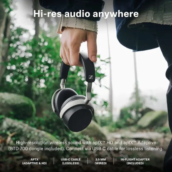 Audífonos Sennheiser HDB 630 Around-the-ear Bluetooth Wireless Headphones - Black - Image 4