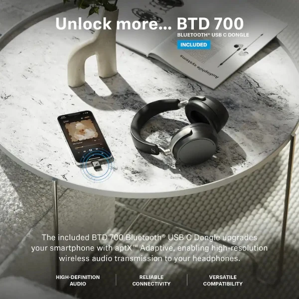 Audífonos Sennheiser HDB 630 Around-the-ear Bluetooth Wireless Headphones - Black - Image 7