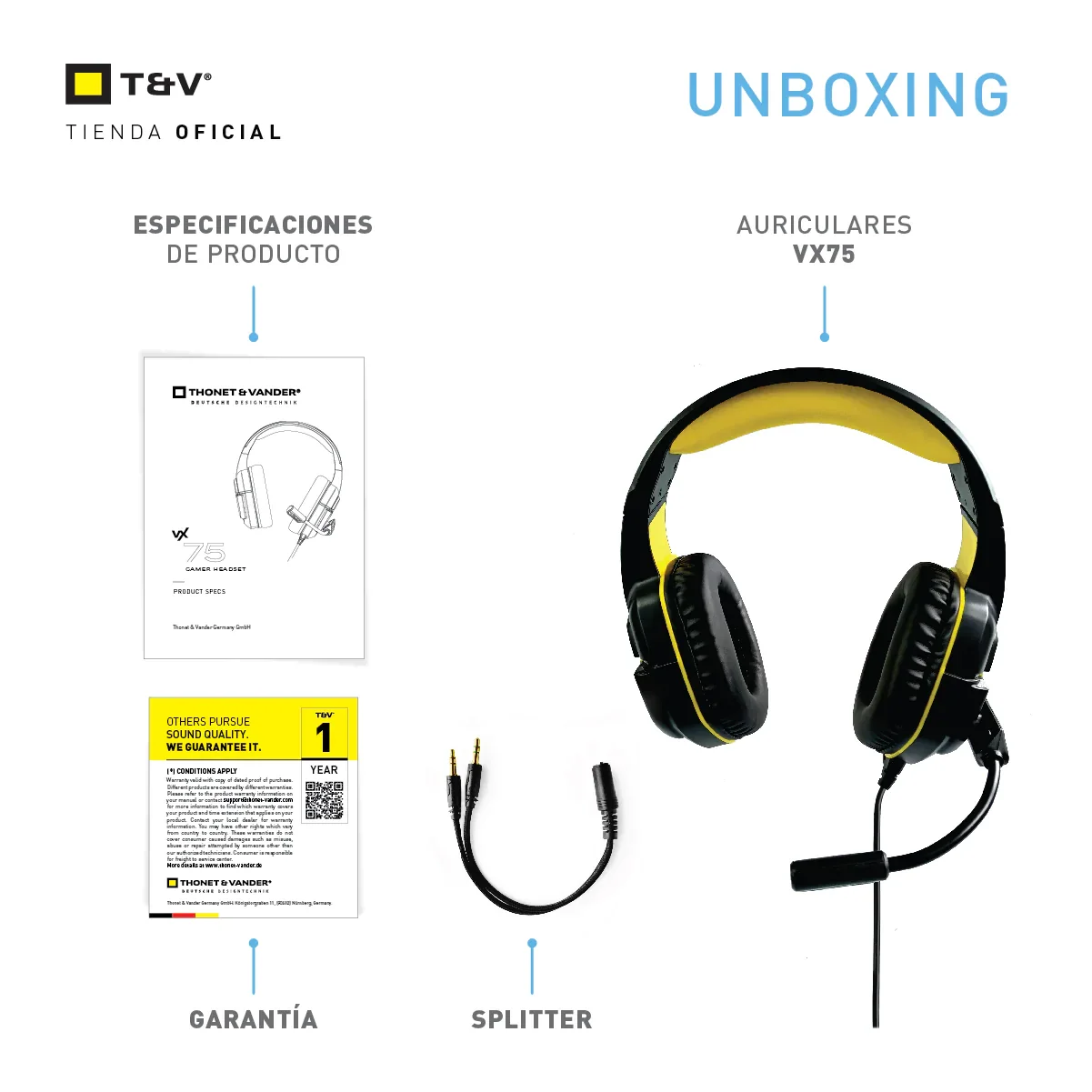 Audifonos Thonet & Vander 20Mw Headset Aux 3.5Mm + Usb Con Microfono Flexible Y Ajustable Luz Led VX730 Gaming - Image 7