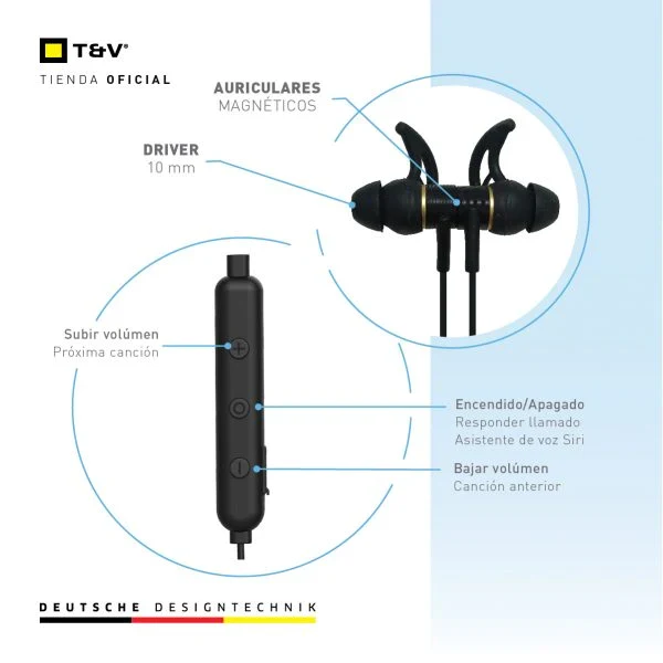 Audifonos Thonet & Vander Bluetooth Vr100 Neckband - Image 3