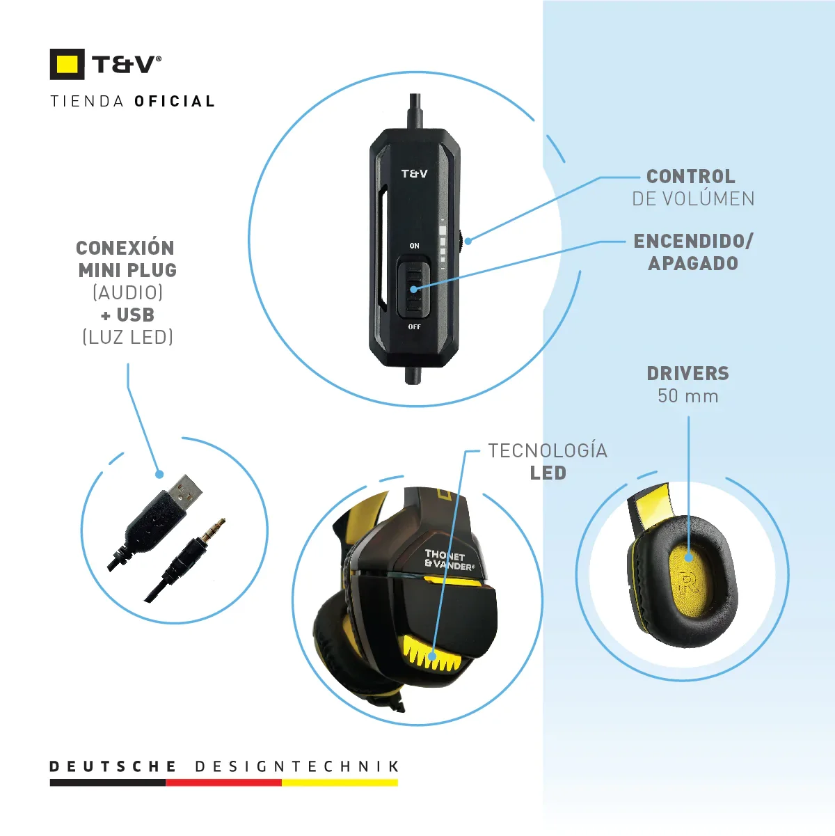 Audifonos Thonet Vander VX75 Gaming - Micrófono Cancelación de Ruido, Diseño Ergonómico Ultra Liviano y Compatibilidad Multiplataforma - Image 2