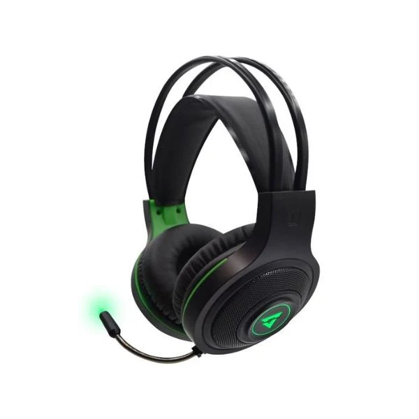 Audifonos Unno Tekno Gaming Brave Microfono 3.5 Usb Con Luces, Verde Hs7235Gn