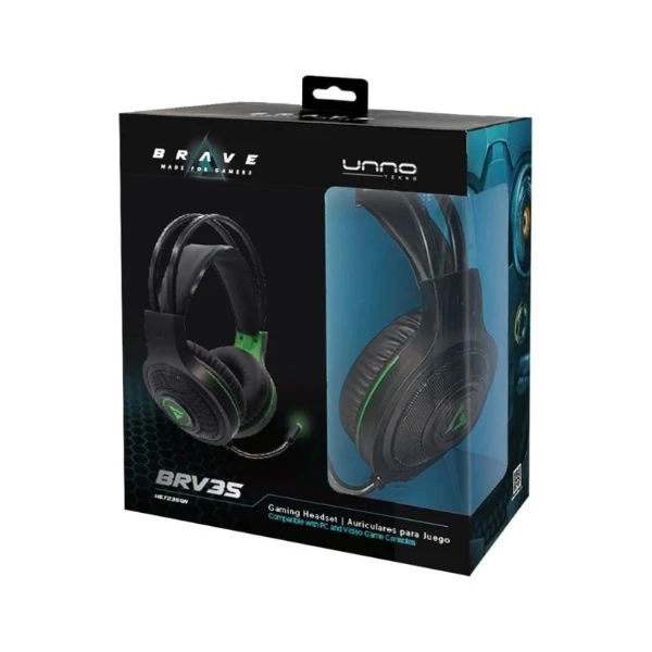 Audifonos Unno Tekno Gaming Brave Microfono 3.5 Usb Con Luces, Verde Hs7235Gn - Image 4