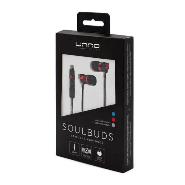 Audifonos Unno Tekno Soulbuds Manos Libres 3.5Mm Estereo Rojo Hs7009Rd - Image 2