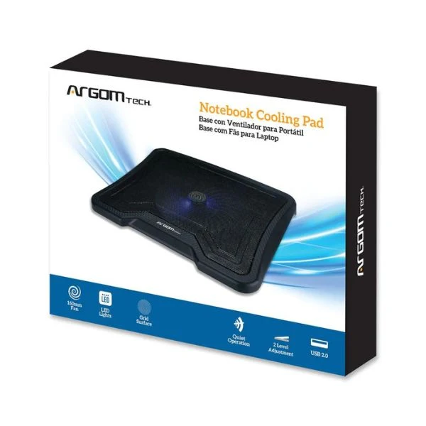 Base de Ventilación Argom - Ajustable, 2 Puertos USB, Ventilador 16CM, Negro ARG-CF-1584 - Image 3