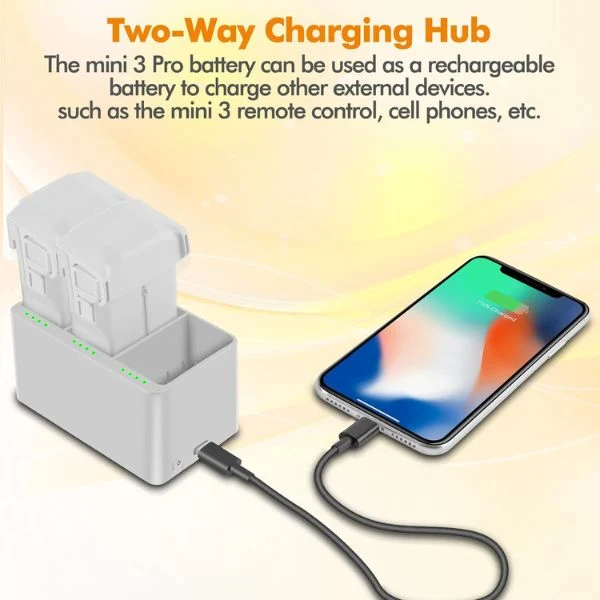 Baterías para Mini 3 Pro (pack de 2) JHTC con concentrador de carga, capacidad 3850mAh 47 min - Image 3