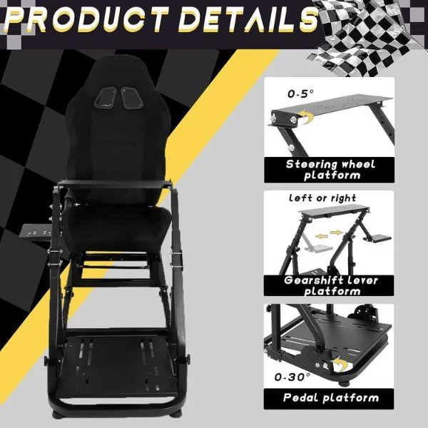 Cabina Marada Racing (Cockpit 30) Ajustable y Plegable – Compatible con Logitech G25, G27, G29, G920 – Incluye Asiento - Image 10