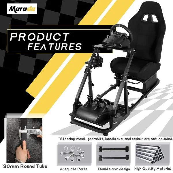 Cabina Marada Racing (Cockpit 30) Ajustable y Plegable – Compatible con Logitech G25, G27, G29, G920 – Incluye Asiento - Image 8