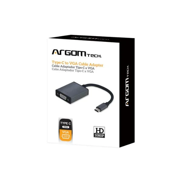 Cable Adaptador Argom Type C a VGA - 15cm - Negro - ARG-CB-0043 - Image 2