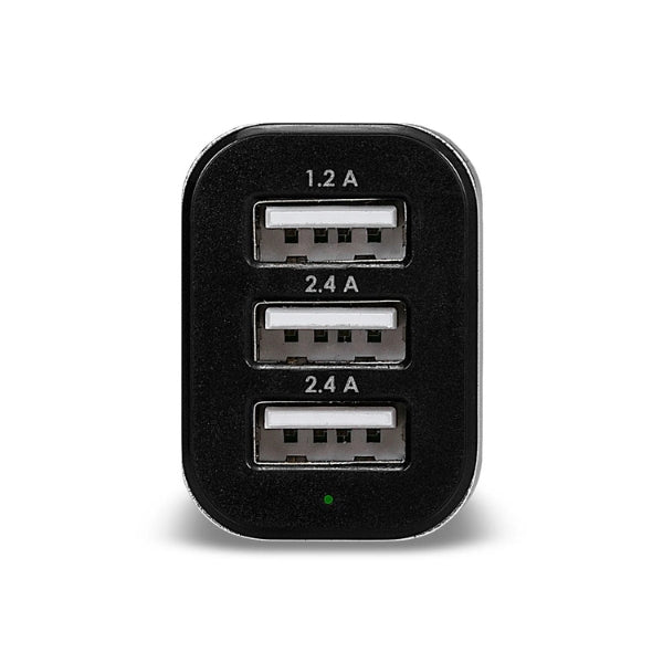 Cargador Rápido Argom para Auto 3 USB 6A 5V - Negro ARG-AC-0113BK - Image 2