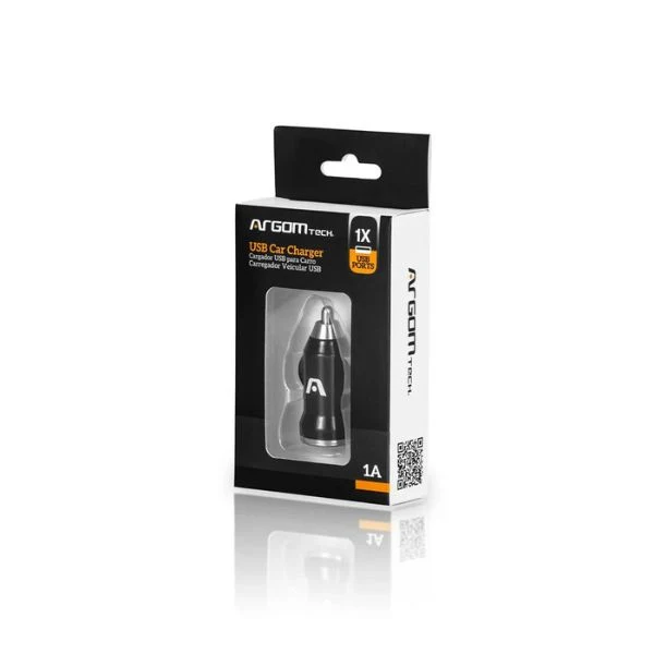 Cargador Vehicular Argom/ USB 2.0/ 1A/Color Negro ARG-AC-0101 - Image 4