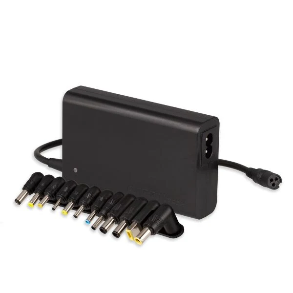 Cargador Universal ARGOM Slim para Portátiles / 90W / USB / Sensor Automático / 12 Puntas