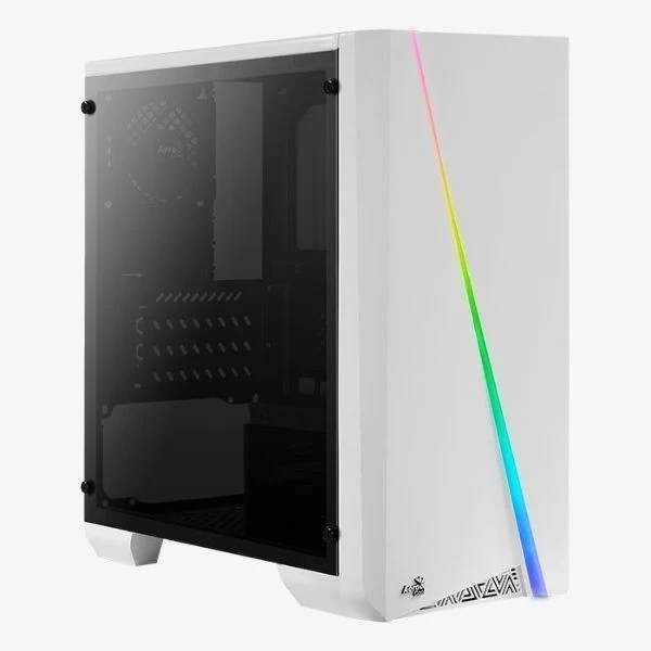 Case Aerocol Cylon Mini ATX Blanco/ USB2.0- USB 3.0/ 1 HD AUDIO/ FAN 8CM/ Frontal LED-RGB/ Panel lateral Acrilico