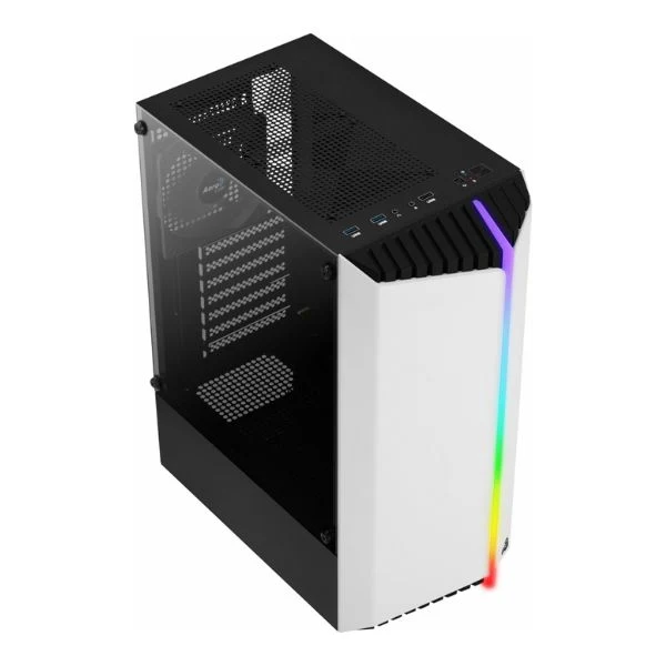 Case Aerocool Bonic MID Tower Blanco/ USB 2.0 - 2X USB 3.0 1HD Audio Fan 12CM Frontal Led-RGB Panel Vidrio Lateral - Image 3