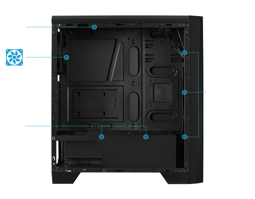 Case AeroCool Cylon RGB Mid Tower with Acrylic Side window, Black - Image 7