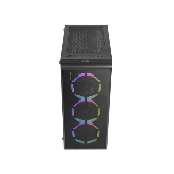 Case gaming AZZA PRIME 360 - Mid Tower - ATX - Negro - 3x USB - HD Audio - 3x Fan ARGB - Vidrio Templado - Image 3