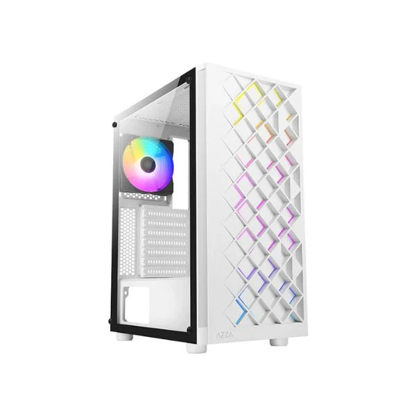Case gaming AZZA SPECTRA 280W - Mid Tower - ATX - Blanco - 3x USB - HD Audio - Fan ARGB - Vidrio Templado - Image 2