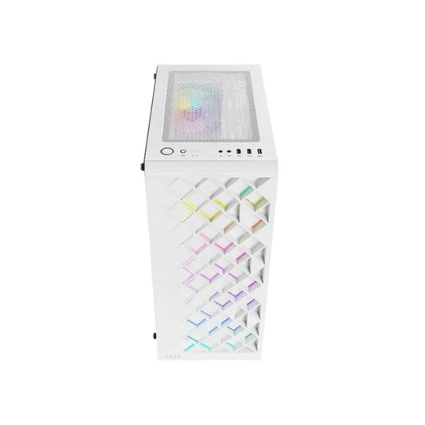 Case gaming AZZA SPECTRA 280W - Mid Tower - ATX - Blanco - 3x USB - HD Audio - Fan ARGB - Vidrio Templado - Image 4