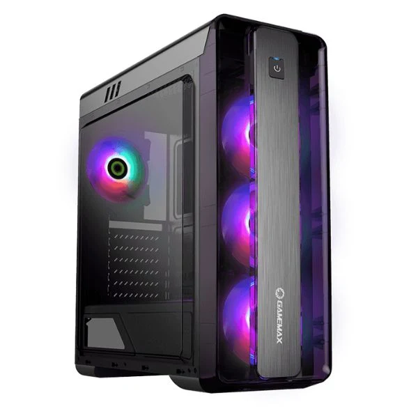 CASE GAMEMAX MOONLIGHT ATX NEGRO 2xUSB/ 1 HD AUDIO/ 4xFAN ARGB/ LATERAL ACRILICO