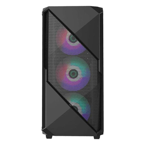 CASE GAMEMAX REVOLT MID TOWER NEGRO/ USB+USB3.0/ 1 HD AUDIO/ 4x FAN 12CM ARGB/ V2.0 PWM/ LATERAL VIDRIO - Image 2
