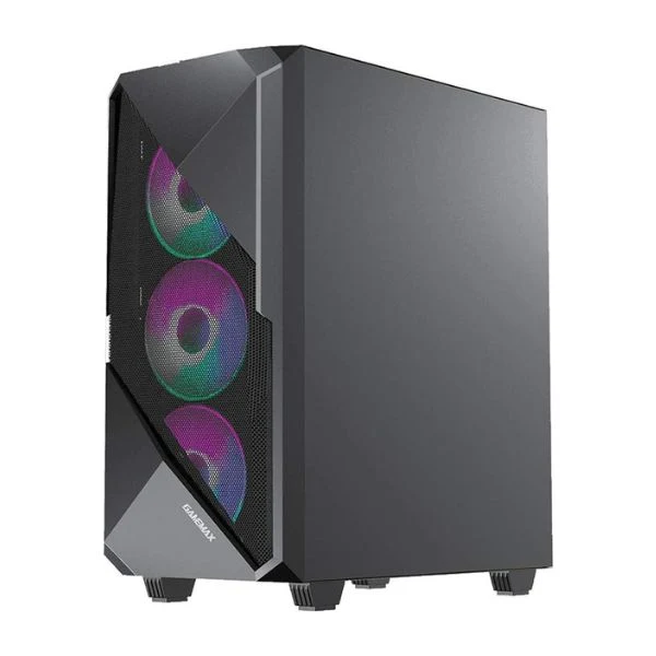CASE GAMEMAX REVOLT MID TOWER NEGRO/ USB+USB3.0/ 1 HD AUDIO/ 4x FAN 12CM ARGB/ V2.0 PWM/ LATERAL VIDRIO - Image 3