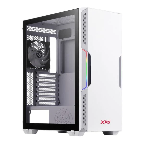 Case gaming XPG Starker/ Mid Tower/ ATX/ 2x Fan LED/ Vidrio Templado/ Blanco - Image 2