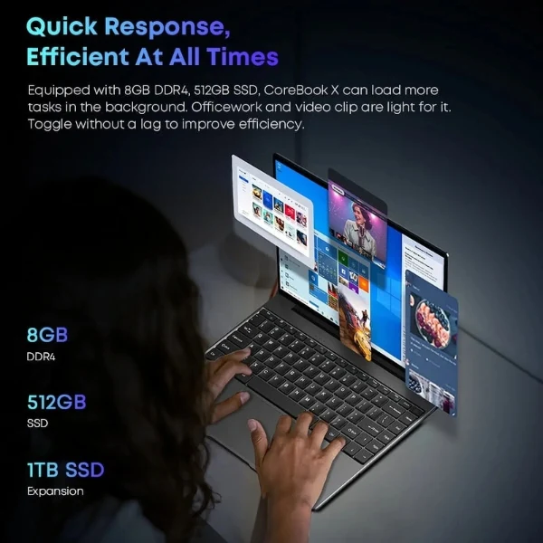 Laptop CHUWI CoreBook Plus AMD Ryzen 5 7430U 16GB RAM 512GB SSD 16" Windows 11 Home - Image 3