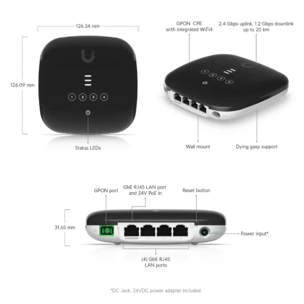 Cloud Gateways Ubiquiti Uni-Fi UFiber Wi-Fi 6 GPON CPE - Image 4