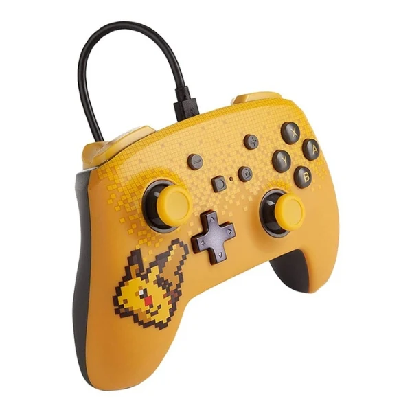 Control cableado PowerA Pokémon Enhanced Pixel Pikachu para Nintendo Switch con audio 3.5 mm - 1518383-02 - Amarillo