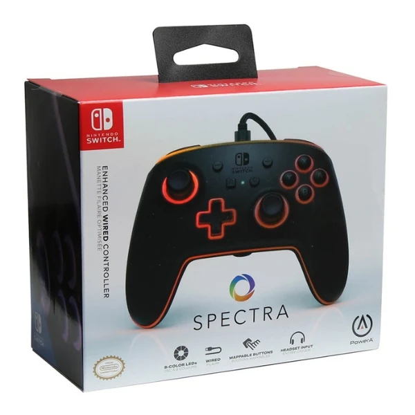 Control cableado PowerA Spectra Enhanced para Nintendo Switch con iluminación LED y botones programables - 1510925-01 - Negro - Image 2