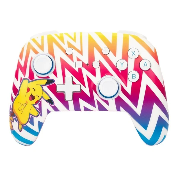 Control PowerA Enhanced Controller para Nintendo Switch Pikachu Vibrant con Cable Desmontable - NSGP0262-01 - Blanco/Morado