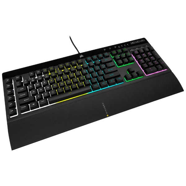 CORSAIR K55 RGB PRO - RGB - Seis teclas macro - IP42 resistente al polvo y derrames - Reposamanos desmontable - Teclas de medios y volumen especiales