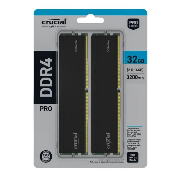 Memoria RAM Crucial Pro 64GB (2x32GB) DDR4 3200MHz PC4-25600 CL22 Dual Channel – CP2K32G4DFRA32A - Para PC - Image 3