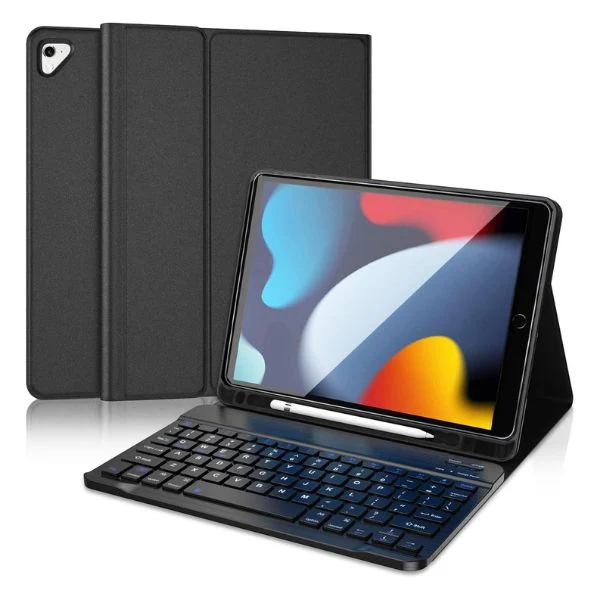 Funda DINGRICH para iPad 10.2 con teclado para iPad de 9ª/8ª/7ª soporte para lápiz integrado