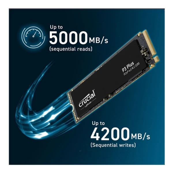 Disco Duro SSD Crucial P3 Plus 4TB 3D NAND Flash PCIe Gen 4 x4 NVMe M.2 - Image 2