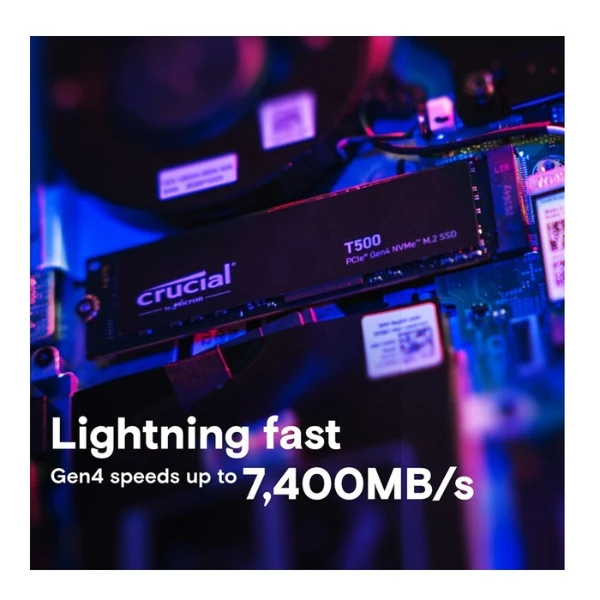 Disco Duro SSD Crucial T500 1TB TLC NAND PCIe Gen 4 x4 NVMe M.2 - Image 2